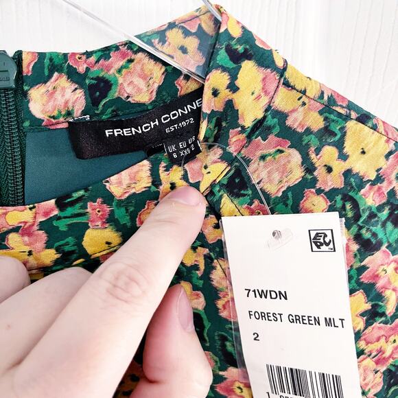 French Connection Aleezia Flavia Floral Print A-Line Mini Dress - Picture 7 of 8